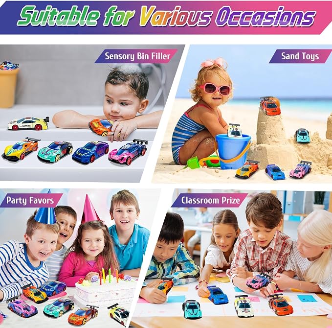 Color Changing Cars Toys Bath Toys for Kids Ages 1-3 4-8 Goodie Bags Fillers for Kids Grandkids Pool Water Toys Boys Birthday Car Gifts Sensory Die-Cast Toys Mini Sensory Toys Theme Party Giveaways