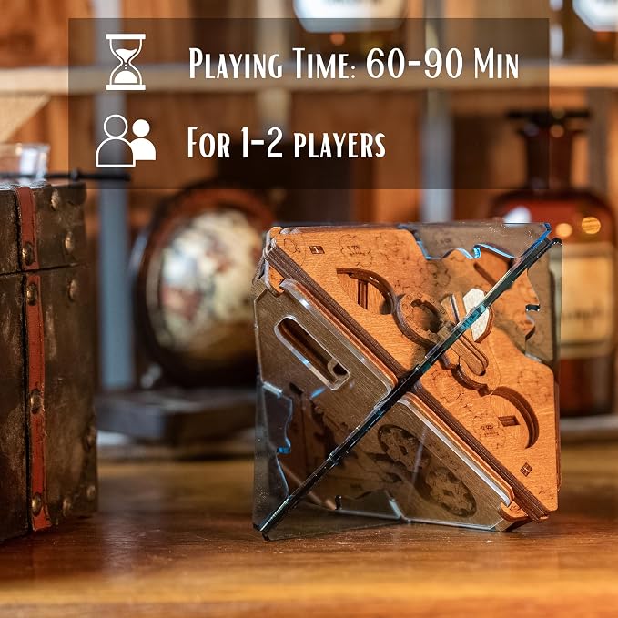 PUZZLE POTATO Anti-Gravity Puzzle Box - 3D Brain Teaser Puzzle for Adults - Wooden Treasure Chest - Money Puzzle Box for Cash Gift - Escape Room Game