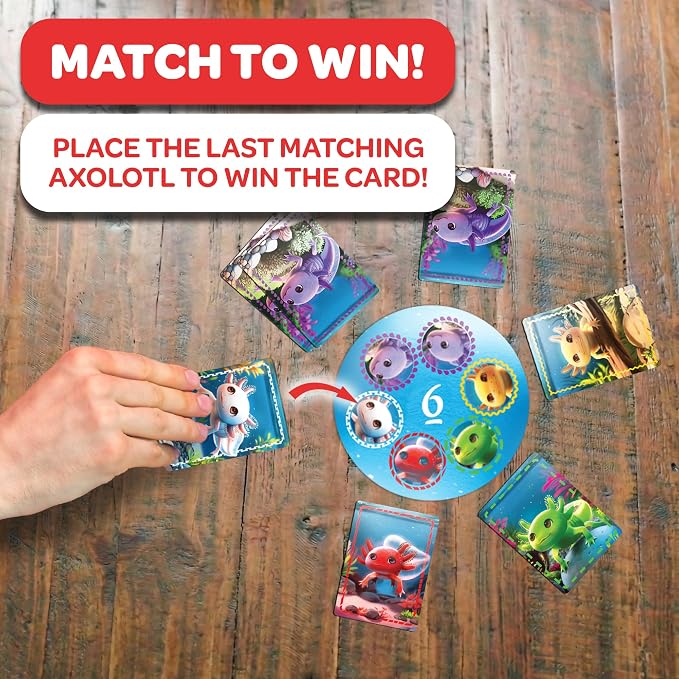 Messy Table Games A Lotta Axolotls Family Card Game | Party entertainment for kids and adults, easy-to-learn strategic play, tabletop fun set collection game