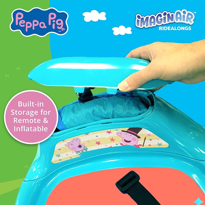 6V Peppa Pig Toy Toddler Bumper Car - Ride On Toddler Toy, Kids Electric Bumper Car, Auto-Inflated, Parent Remote Control, LED Light, 360° Spins, 1 MPH, Max Weight 66lbs, Age 1.5-4yrs