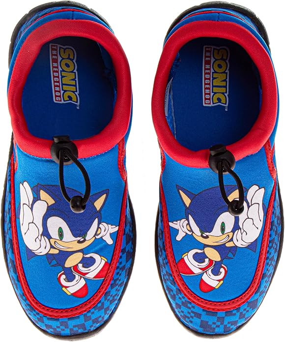 Josmo Sonic The Hedgehog Spiderman Stitch Water Shoes Summer Beach Slip On Quick Dry Pool Aqua Socks for Boys Size 13 Little Kid 1-4 Big Kid