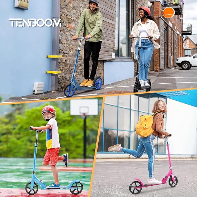 Kick Scooter for Ages 6+, Kids, Teens & Adults. Max Load 240 LBS. 8IN Big Wheels for Kids, Teens & Adults, 3 Adjustable Levels