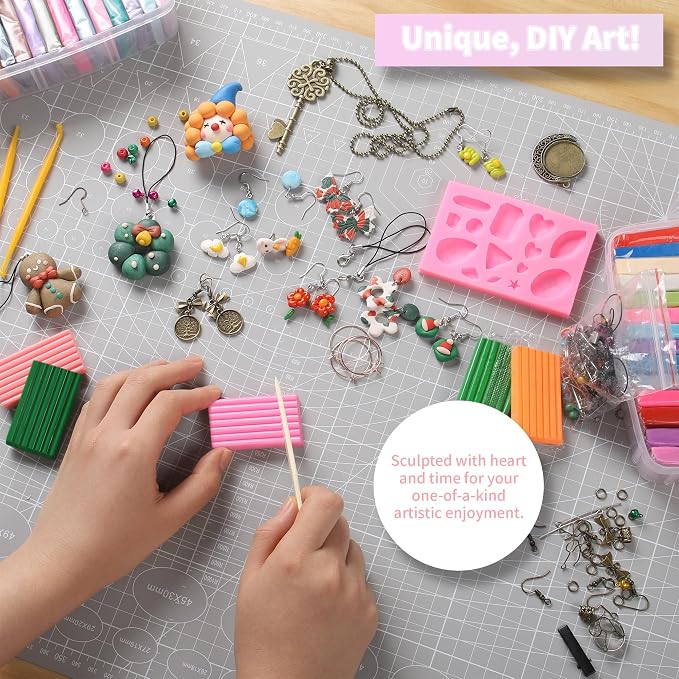 Aestd-ST Polymer Clay 52 Colors, Modeling Clay for Kids, Non-Sticky Oven Bake Clay with Sculpting Tools and Accessories, Halloween Christmas Gift for Children and Artists