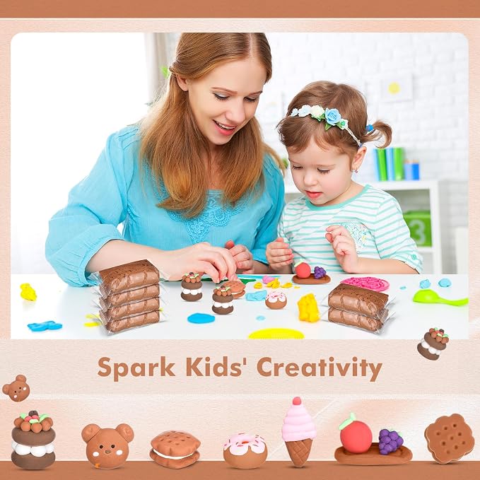 WinnerWhy 72 Pcs 38oz Air Dry Clay Modeling Magic Ultra Light Modeling Clay for Kids DIY for Sculpting Air Dry School Gift(Light Brown)