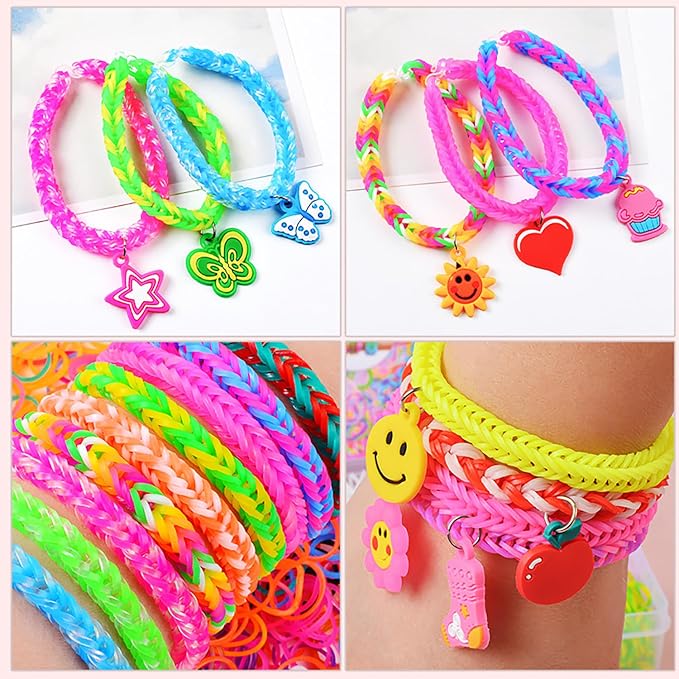 JIYAKO 2500+ Rubber Band Bracelet Kit, Loom Bracelet Making Kit for Kids, Rubber Bands Refill Loom Set, Loom Bands Kit,Friendship Bracelet Birthday Gift Kits