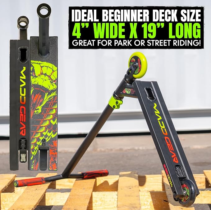 Pro Stunt Trick Scooter for Kids Ages 5-12 – Lightweight Durable Freestyle Kick Scooter for Skatepark and Street – Easy Assembly – Madd Gear MG2