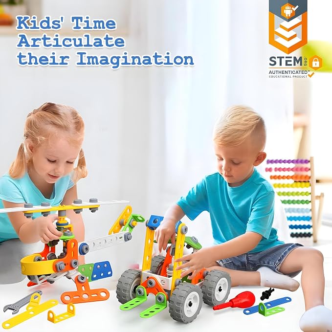 11 in 1 STEM Kits Building Toys for Kids Ages 4-8 5-7, Stem Toys for 4 5 6 7 8 Year Old Boy Birthday Gift, Educational Construction Set for Boys 4-6 6-8 5-8, Creative Learning Engineering Game