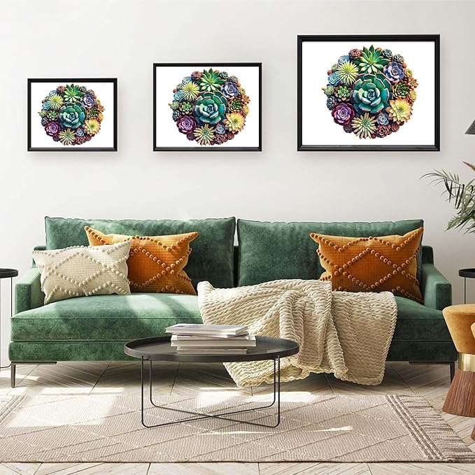 Wooden Puzzles, 320 Pieces Succulent Plants Jigsaw Puzzles, Unique Shaped Wooden Puzzle for Adults and Kids, Family Game(Succulent Plants, Royal)