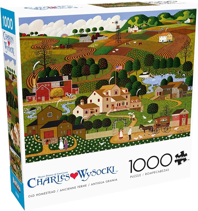 Buffalo Games Charles Wysocki - Old Homestead - 1000 Piece Jigsaw Puzzle - 26.75 x 19.75 in - Puzzles for Adults 1000 Pieces - Full Color Poster Included - Relaxing Screen Free Activity
