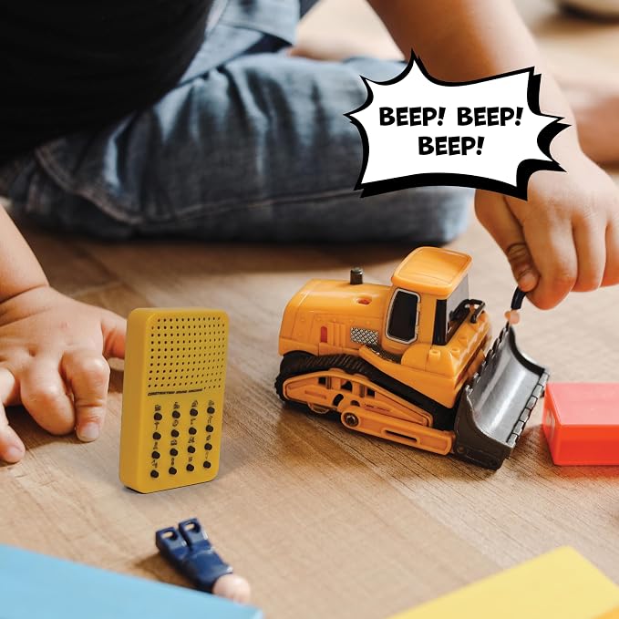 Construction Noisemaker with 16 Vehicle and Tool Sounds, Excavator, Tractor, Bulldozer, Portable Electronic Sound Maker Construction Themed Sound Board for Kids, Birthday Noise Maker Toy Effects Gift