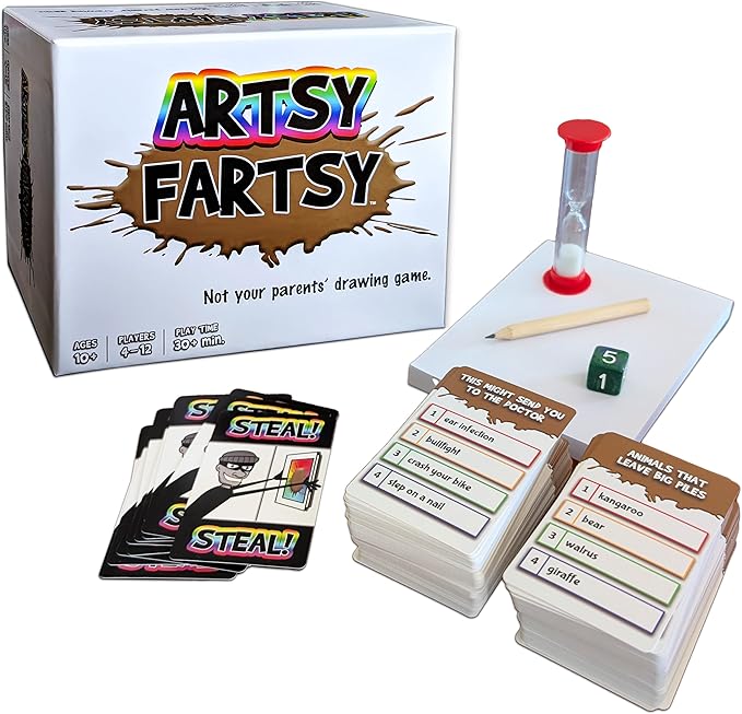 TwoPointOh Games Artsy Fartsy Drawing Game, Two-Time Winner USA Today Best Gift for Families, Team Game for Kids and Adults, Ages 10 Plus, 4-12 Players
