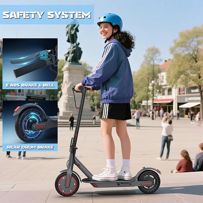 Werhy Kids Electric Scooter, 350W Motor, 19 Mph Speed & 15 Miles Range, 8.5" Solid Tires, Lightweight Foldable Scooter with Dual Braking System, Max Load 265LBS