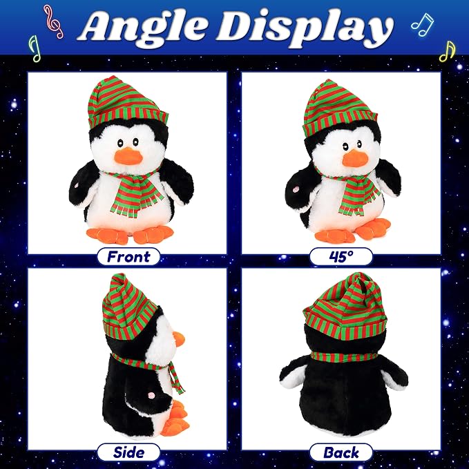 Light-up Plush Penguin LED Stuffed Animal Birthday Christmas Plushies Toy Gifts for Kids Toddler Girls,11“