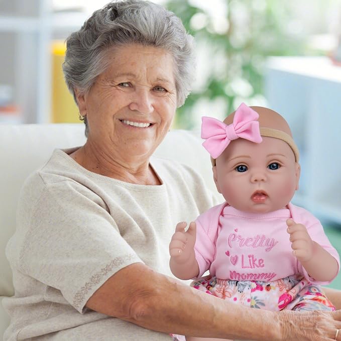 Milidool Lifelike Reborn Baby Dolls Girl - Realistic 18-Inch Newborn Baby Doll, Nice Gift for Kids Age 3+, Parents-to-be, Grandparents,Pink Clothes