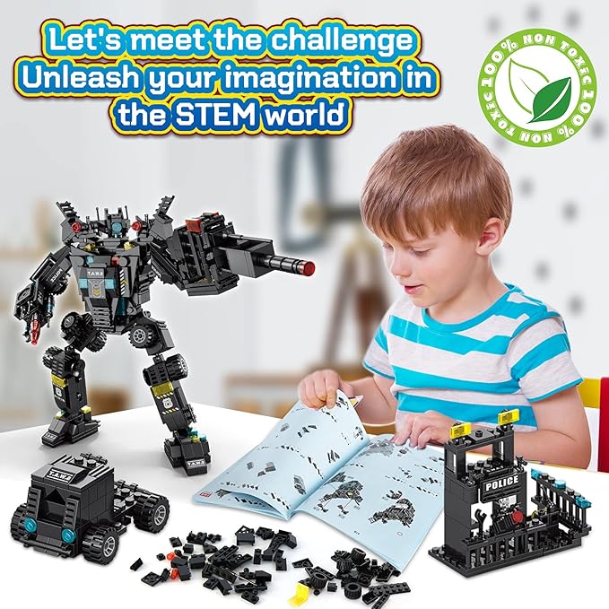 51-in-1 Robot Building Kit for Kids Stem Building Toys Erector Set for Boys 8-12 Engineering Stem Projects Construction Building Blocks Toys Gifts for Boys Kids Age 6 7 8 9 10 11 12 Year Old