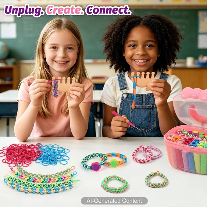IQBOX Bracelet Making Kit Crafts for Girls 8-12 Birthday Gifts, 1000+ New Bands