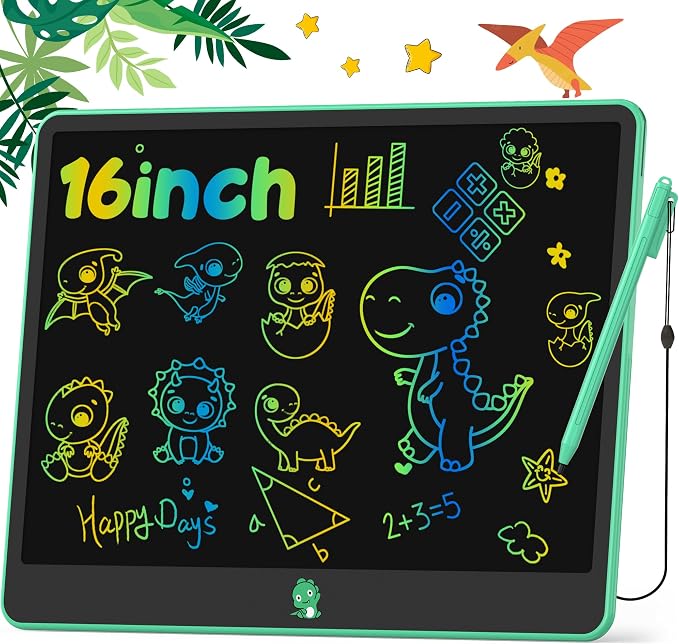 Hockvill LCD Writing Tablet for Kids, 16Inch Toys for Girls Boys Drawing Pad for 3 4 5 6 7 Year Old Kid, Toddler Doodle Board Christmas Birthday Gift for Kids，Erase Lock Writing Board