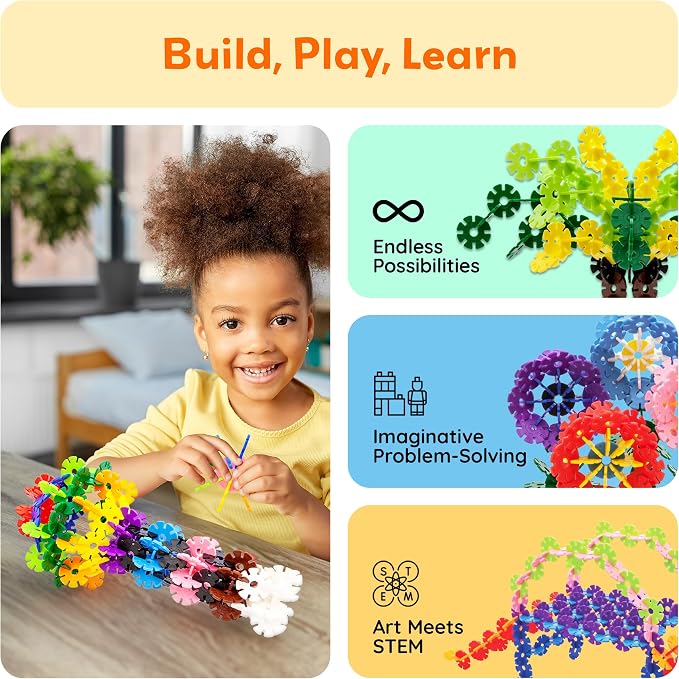 PicassoTiles Building Chips Interlocking Disc Construction Blocks in 12 Colors STEM Learning Early Education Toy Engineering Playset Child Brain Development for Toddlers Girls Boys Kids Age 3+ PTF108
