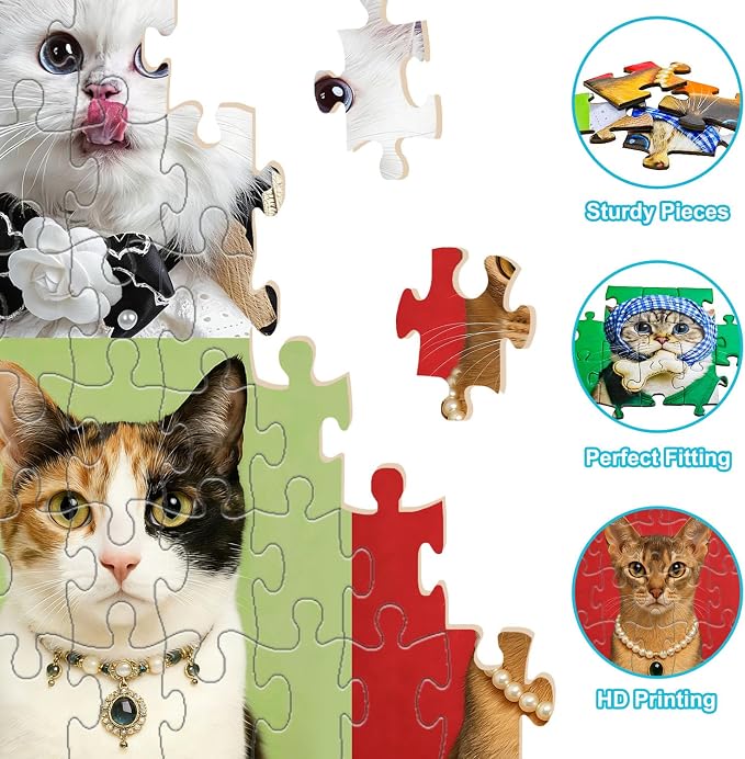 Puzzles for Kids Ages 6-8 8-10 Year Old - Cute Cats, 200 Pieces Jigsaw Puzzles for Kids Ages 10-12, Learning Educational Toys for Boys and Girls