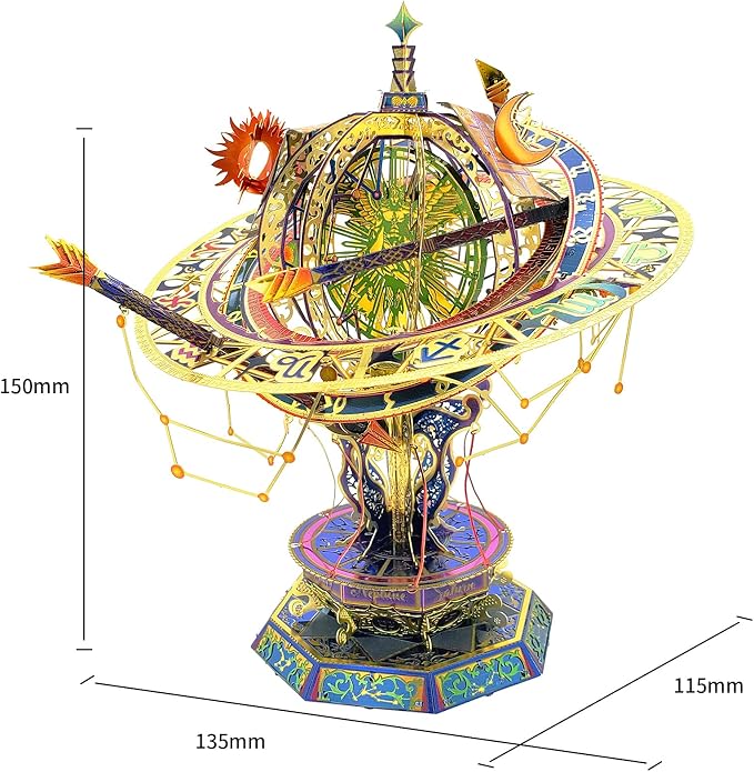 MU 3D Metal Puzzles for Adults Twelve Constellations, Metal Model Kits Building Brain Teaser Miniature Zodiac Palace Landscape Architecture Horoscope, DIY Sets Birthday Gift Home Desk Decor