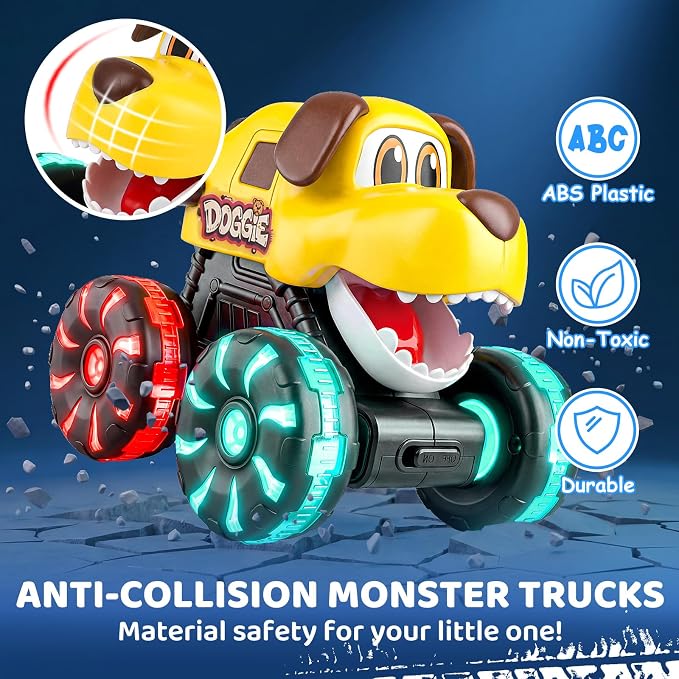 Tsomtto Press and Go Cars Monster Truck Toys Animal Cars for Toddlers, Press and Go Cars Toys for 2 3 Year Old Boys Girls Gift, Light Up Animal Cars for 2 3 Two Year Old Birthday