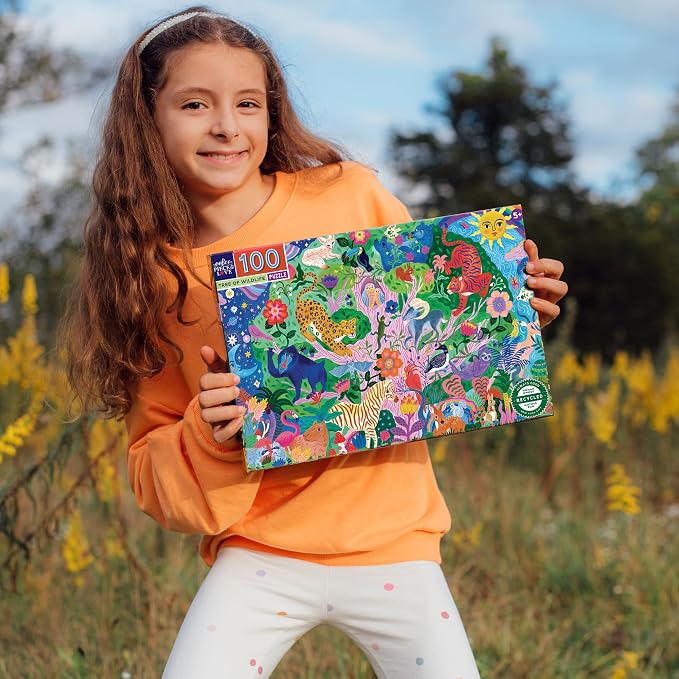 eeBoo 100 Piece Puzzle for Kids - Tree of Wildlife Children's Puzzle Nature Themed, Large Pieces for Small Hands to Develop Motor Skills