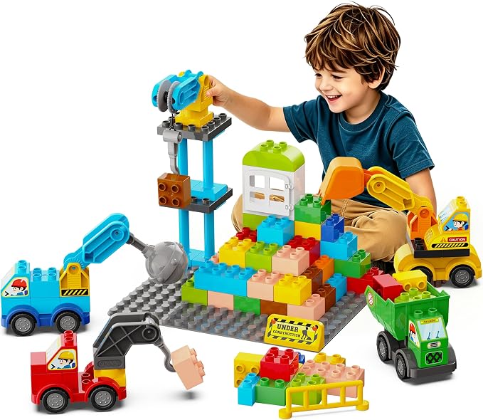 Building Blocks for Kids Ages 3-8 | Creative Construction Set with Baseplate & Vehicles | STEM Educational Toy for Imaginative Play for Boys & Girls (Rebuild the City)