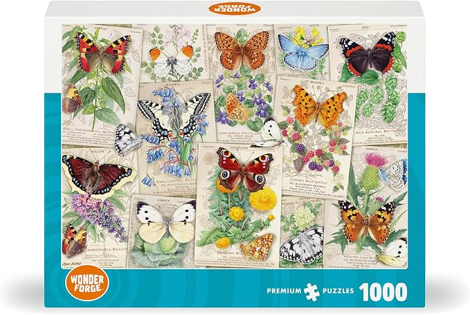 Wonder Forge Butterfly Splendor 1000 Piece Jigsaw Puzzle for Adults | Unique, Perfectly-Fitting Pieces | Fun, Vibrant Imagery | Amazon Exclusive