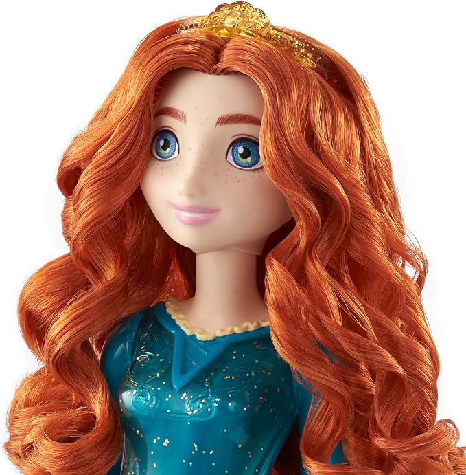 Mattel Disney Princess Merida Doll in Sparkling Fashion with Removable Skirt, Tiara and Shoes, Posable & Collectible, Inspired by Brave Movie
