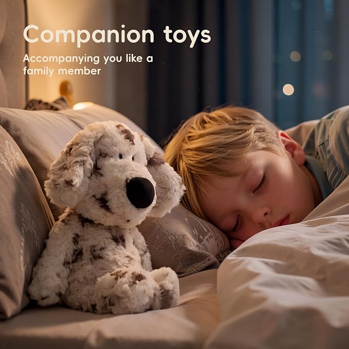 Cartoon Dog Stuffed Animals Dalmatian Plush Toys Dog 11.8 inches Soft and Premium Puppy Plush Toy Gift for for Babies Children Adults, Gray Spots with Big Nose Long Ears