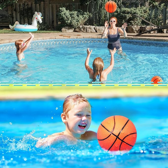 Oleitodh 15Pcs 6" Mini Basketball Balls Bulk Small Basketball Set with Pump, PVC Small Basketballs for Over The Door Hoop Games Party Favors Indoor Outdoor Play Adults Kids Pool Beach