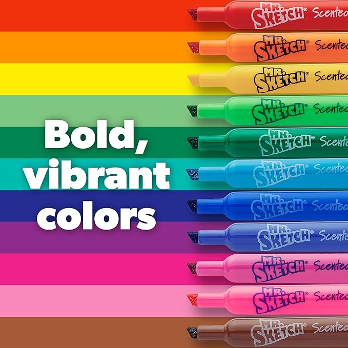 Mr. Sketch Scented Markers, Chisel Tip, Assorted Colors, 12 Count - Fun for Kids, Coloring, Spark Creativity, Arts & Crafts (Pack of 8)