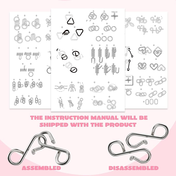 JOYIN 28PCS Valentine's Day Metal Wire Puzzles with Cards for Kids, Brain Teaser Puzzles with Explanation of the Solution and Valentine's Day Cards, School Classroom Boys Girls Exchange Gifts