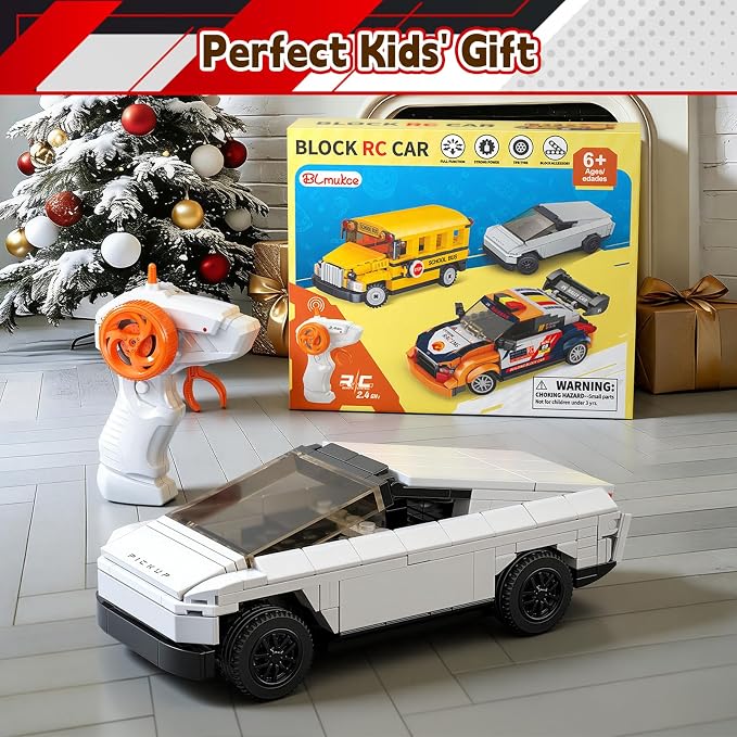 STEM Building Toys for 6 7 8 9 Years Old, 242PCS Remote Control RC Cybertruck Engineering Construction Kit, Educational Learning Blocks Set, Christmas Birthday Gift for Boys Girls Ages 8-12