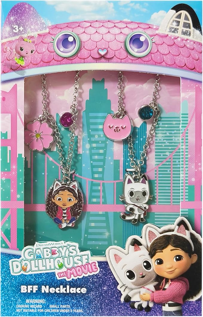 LUV HER Gabby's Dollhouse BFF Necklace Set, Gabby and Pandy Paws Girls Friendship Gift for Ages 3+