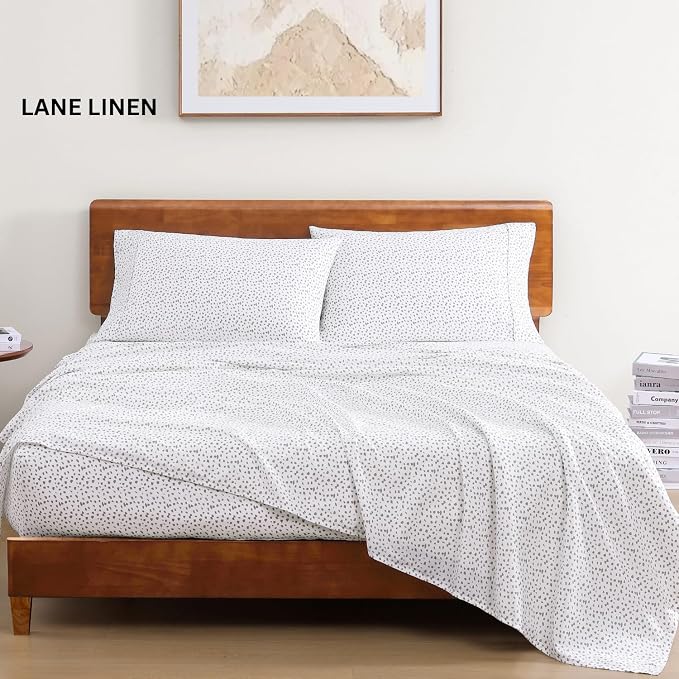 LANE LINEN Twin XL Sheet Set 100% Organic Cotton Soft 3pc - Haze Grey | GOTS Certified Organic Cotton Percale Twin XL Sheet Set - Affordable Organic Luxury, Honest-Price Organic Quality
