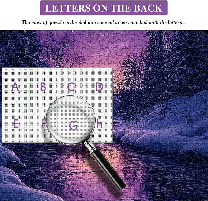 Fantasy Landscape Puzzle for Adults 1000 Pieces, Purple Moonlight Scenery Puzzles, Impossible Nature Scenic Jigsaw Puzzles for Adults Challenge