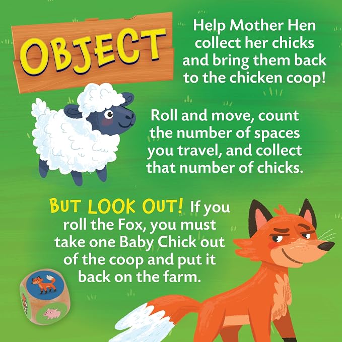 Peaceable Kingdom Count Your Chickens Award Winning Cooperative Counting Game for 2 to 4 Kids Ages 3+ - Premium Play Edition