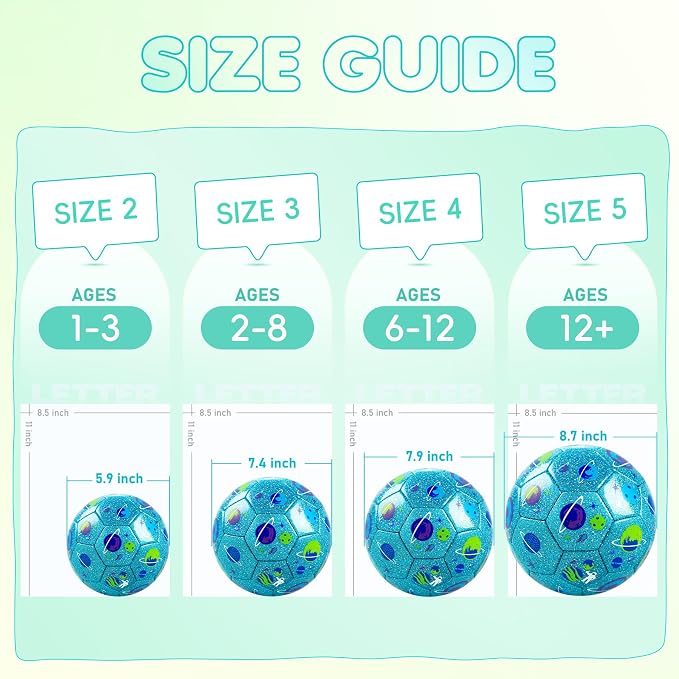 INPODAK Soccer Ball Size 3 Size 2 for Toddlers Kids 1-3 3-8, 1 or 2 Pack Cartoon Small Dinosaur Unicorn Soccer Ball Gifts for Girls Boys, Indoor Outdoor Sports Play Toys Birthday Gifts with Pump