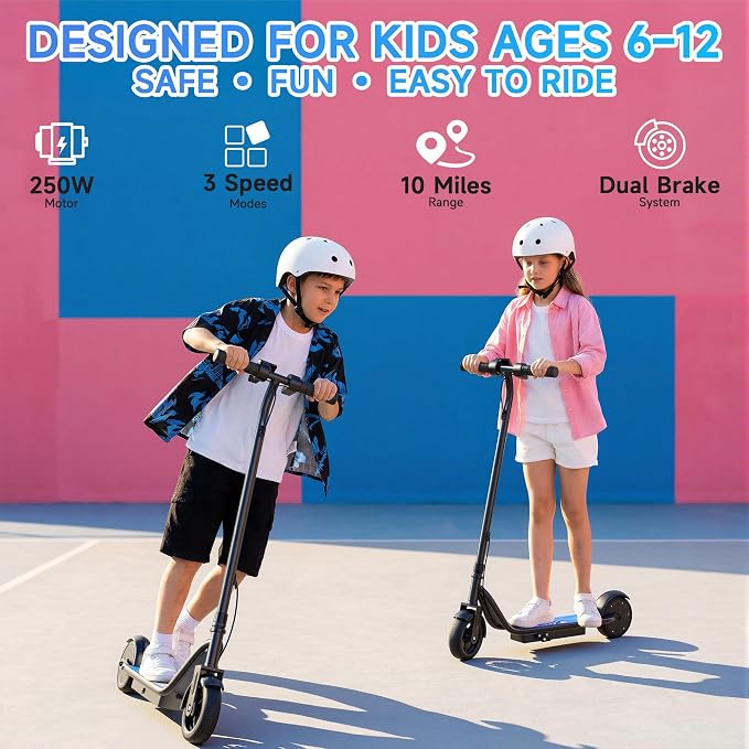 Electric Scooter for Adults, Teens & Big Kids, 350W-500W Motor, 10Mph-21 MPH & 10-28 Miles Max Range, 6.5 to 10 inch Tires, Portable Lightweight E-Scooter
