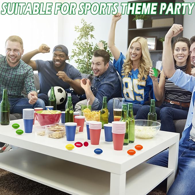 Oleitodh 96 Pcs Mini Football Sports Stress Ball Bulk Colorful Foam Sports Ball Kids Adults Football Sports Party Favor Ball Small Relaxable Balls for School Carnival Reward Party Bag Gift Fillers