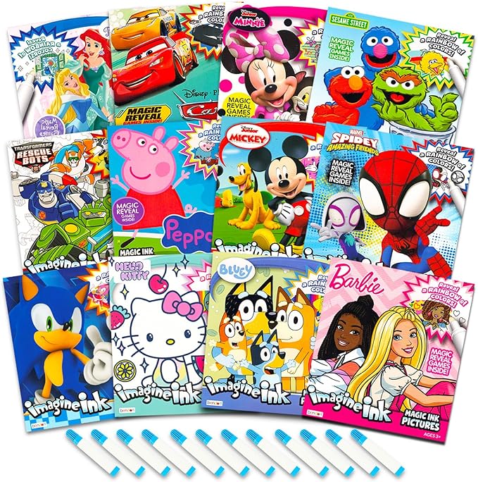 Disney Airplane Art and Craft Mess Free Activities for Toddlers, Kids - Coloring Activity Pages, Games, Puzzles Invisible Ink | Travel Essentials for Flying, Airport, Road Trip
