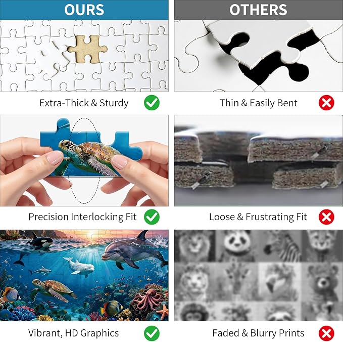 100 Pieces Puzzles for Kids Ages 4-8, Ocean World Educational Kids 100 Piece Puzzle, Children Jigsaw Puzzles Kids Puzzles, Educational Learning Puzzle Toys for Girls and Boys