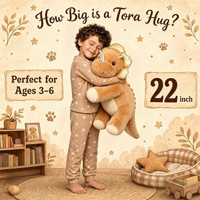 gnomantic Dinosaur Weighted Stuffed Animals, Plush Pillow for Kids | 22 Inch, 4.5lbs