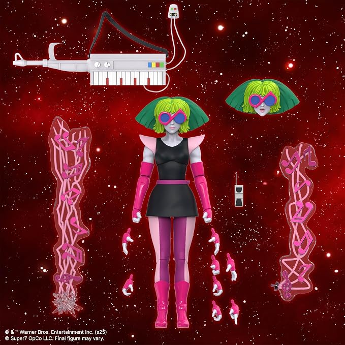 Super7 ULTIMATES! SilverHawks Melodia (Toon) - 7" SilverHawks Action Figure with Accessories - Classic Cartoon Collectibles and Retro Toys