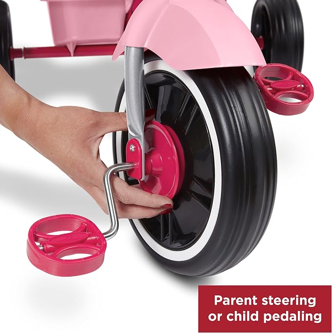 Radio Flyer 4-in-1 Stroll 'N Trike, Ages 1-5, Toddler Tricycle & Stroller, Foam Tires, Push Handle, UV Canopy, Removable Tray, Seatbelt, Amazon Exclusive