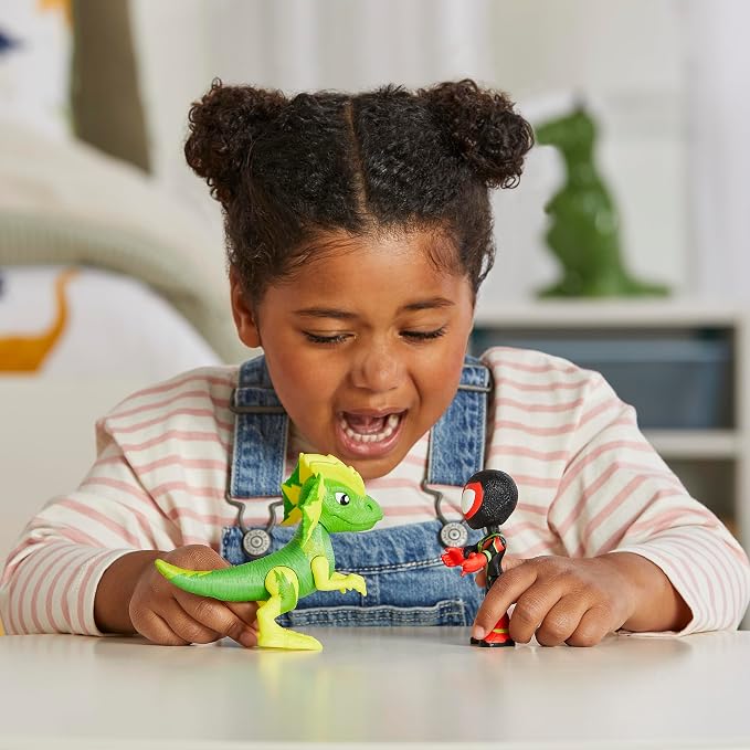 Spidey and his Amazing Friends Marvel Dino-Webs, Miles Spin Morales & Marvel's Electrosaurus Action Figures, Super Hero Toys for Kids Ages 3 and Up