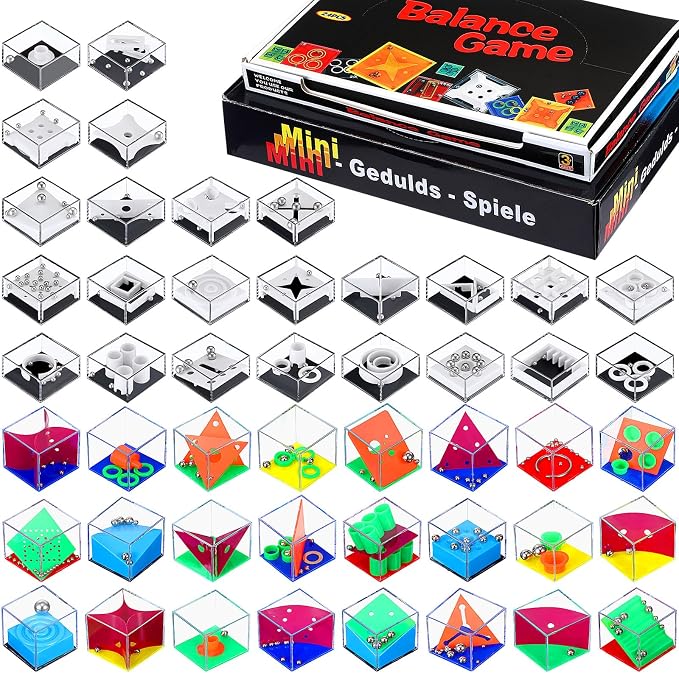 Lenwen 48 Pieces Brain Teaser Puzzles Cubes mini Puzzle Party Favors Goodie Bags Stuffers Games Challenge Decompression for Adults(Colorful Style)