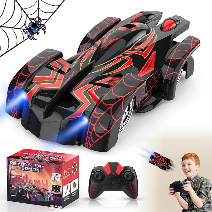 Wall Climbing Remote Control Car, 360° Rotating RC Stunt Car with Headlight, Rechargeable RC Cars Toys for 3 4 5 6 7 8-12 Year Old Boys Girls Kids