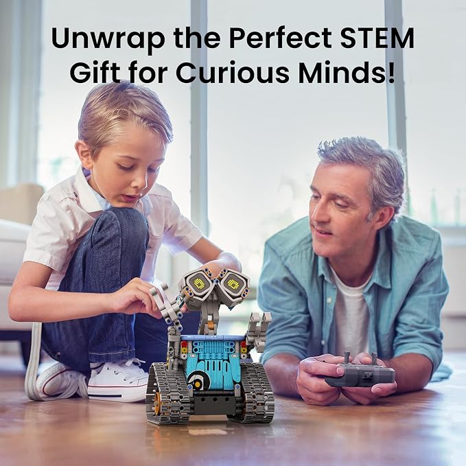 Sillbird Robot Building Kit with Remote Control STEM Gifts for Kids Age 8-12, Coding Robotics Toy Set for Boys' Birthday, Buildable 5-in-1 Models with 473 Pieces